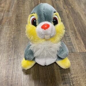 Disney Bambi Thumper‎ Plush Disneyland Walt Disney World Gray Yellow 8" Rabbit